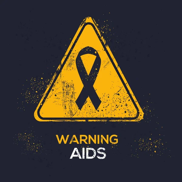 Stopp Aids Varningsskylt Vektorillustration — Stock vektor