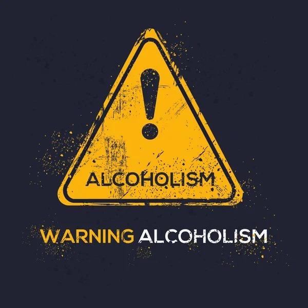 Στοπ Αλκοολισμός Προειδοποιητικό Σημείο Διανυσματική Απεικόνιση — Διανυσματικό Αρχείο