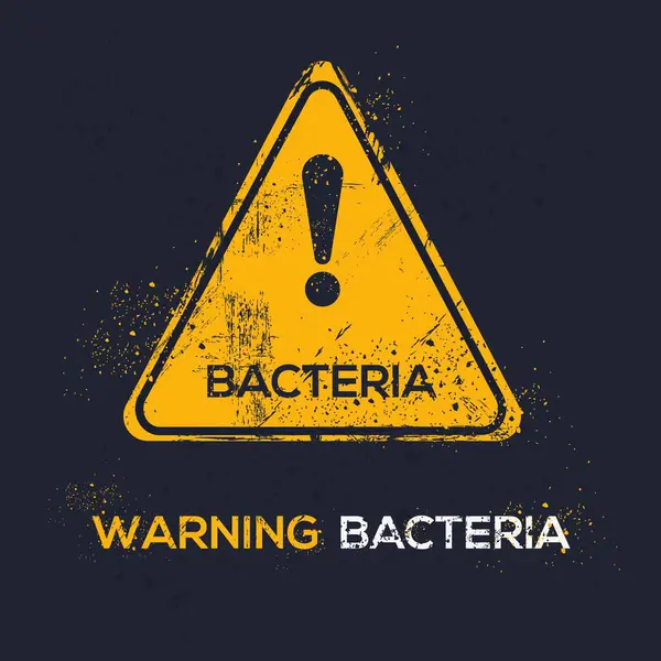 Зупинка Бактерії Попереджувальний Знак Векторні Ілюстрації — стоковий вектор