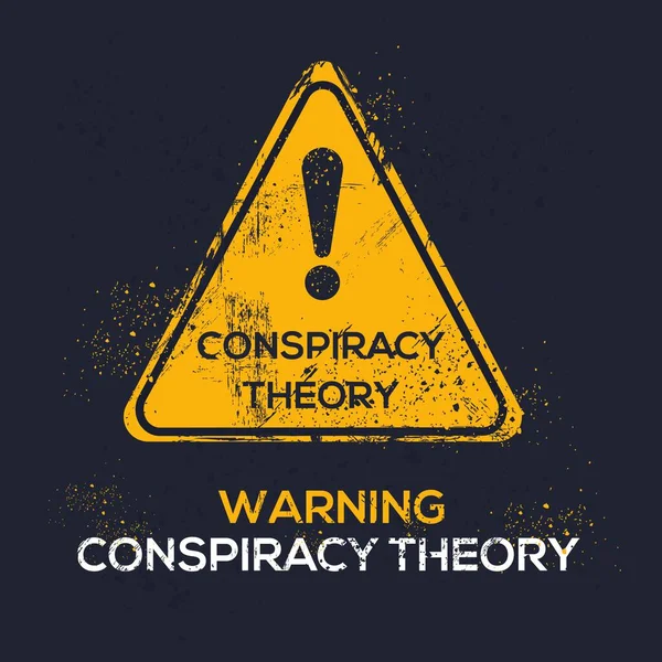 (Komplo teorisi) Uyarı işareti, vektör illüstrasyonu.