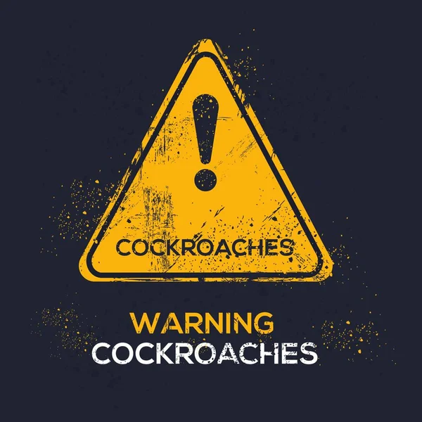 Cucarachas Signo Advertencia Ilustración Vectorial — Vector de stock