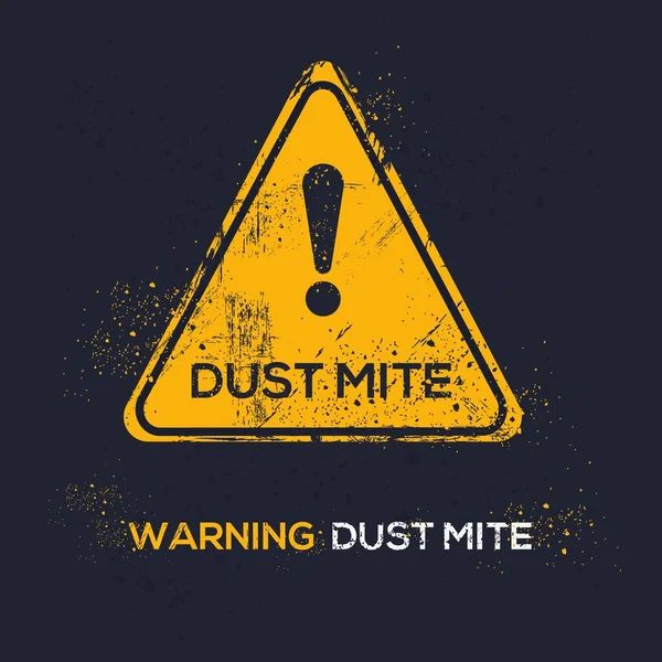 Dust Mite Warning Sign Vector Illustration — Stock Vector