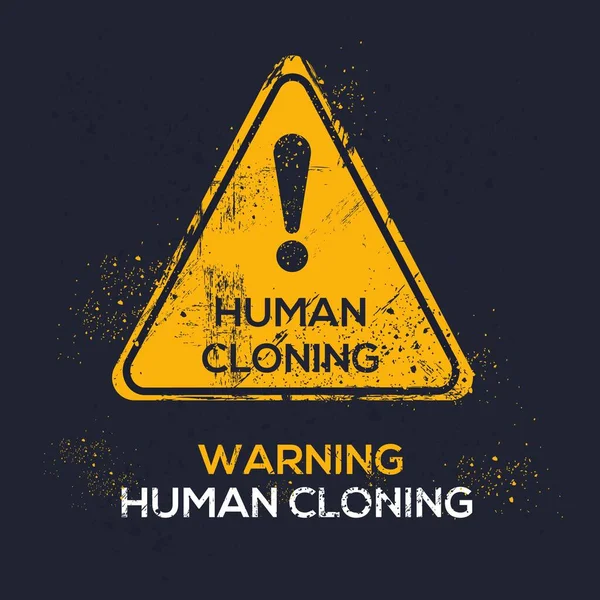 Emberi Klónozás Figyelmeztető Jel Vektor Illusztráció — Stock Vector
