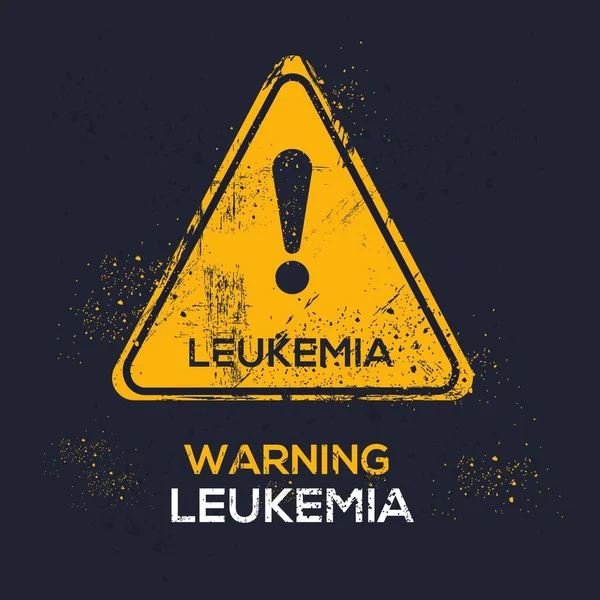 Leucemia Sinal Alerta Ilustração Vetorial — Vetor de Stock