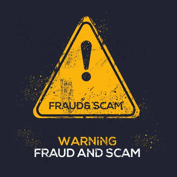Fraude Scam Sinal Alerta Ilustração Vetorial — Vetor de Stock
