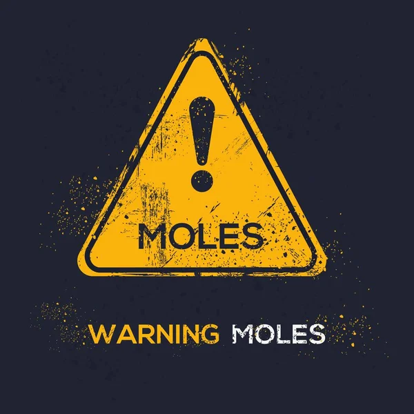 Moles Varningsskylt Vektorillustration — Stock vektor