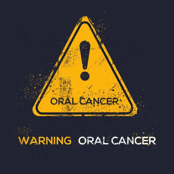 Orale Kanker Waarschuwingsteken Vectorillustratie — Stockvector
