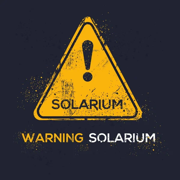 Solarium Waarschuwingsteken Vectorillustratie — Stockvector