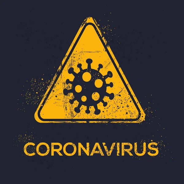 Stop Coronavirus Segnale Avvertimento Illustrazione Vettoriale — Vettoriale Stock