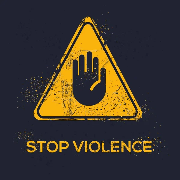 暴力を停止する 警告サイン ベクトルイラスト — ストックベクタ