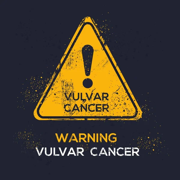Vulvaire Kanker Waarschuwingsteken Vectorillustratie — Stockvector