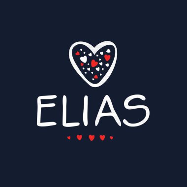 (Elias) Kaligrafi adı, Vektör illüstrasyonu.