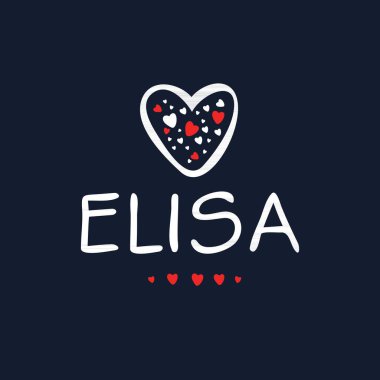 (Elisa) Kaligrafi adı, Vektör illüstrasyonu.