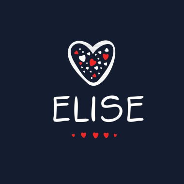 (Elise) Kaligrafi adı, Vektör illüstrasyonu.