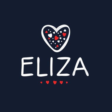 (Eliza) Kaligrafi adı, Vektör illüstrasyonu.