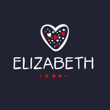 (Elizabeth) Kaligrafi adı, Vektör illüstrasyonu.