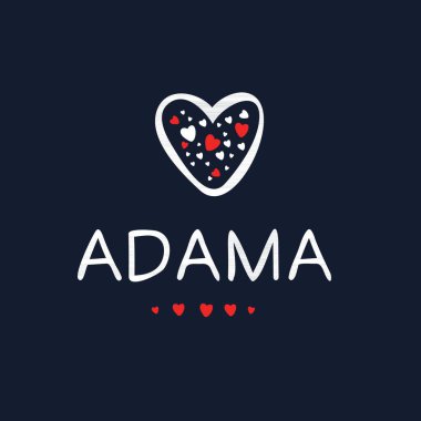 (Adama) Kaligrafi adı, Vektör illüstrasyonu.