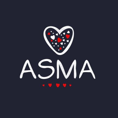 (Asma) Kaligrafi adı, Vektör illüstrasyonu.