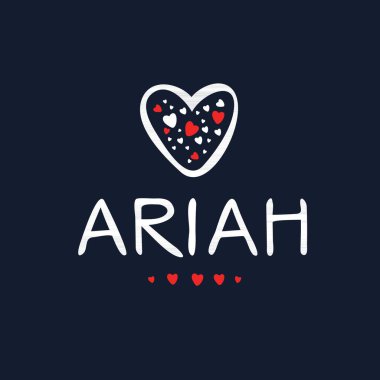 (Ariah) Kaligrafi adı, Vektör illüstrasyonu.