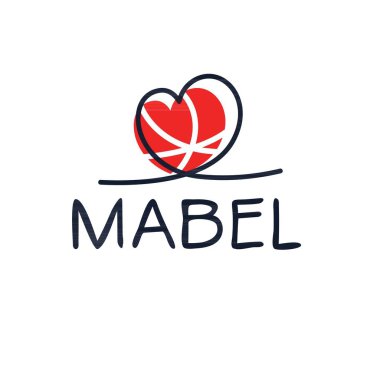 (Mabel) Kaligrafi adı, Vektör illüstrasyonu.