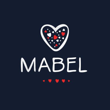 (Mabel) Kaligrafi adı, Vektör illüstrasyonu.