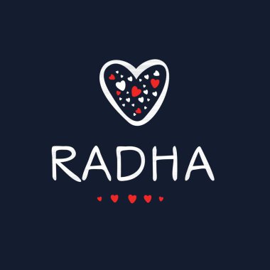 (Radha) Kaligrafi adı, Vektör illüstrasyonu.