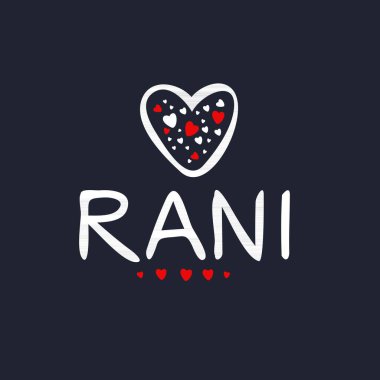 (Rani) Kaligrafi adı, Vektör illüstrasyonu.