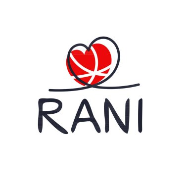 (Rani) Kaligrafi adı, Vektör illüstrasyonu.