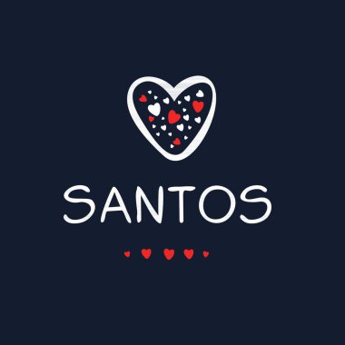 (Santos) Kaligrafi adı, Vektör illüstrasyonu.