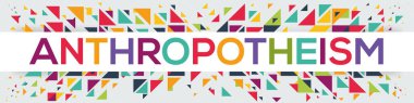 antropotheism metin pankartı, vektör illüstrasyonu.