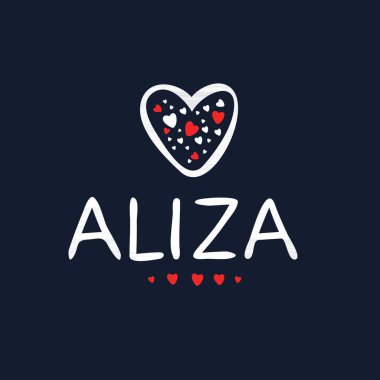 (Aliza) Kaligrafi adı, Vektör illüstrasyonu.