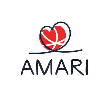 (Amari) Kaligrafi adı, Vektör illüstrasyonu.