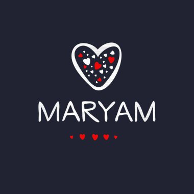 (Maryam) Kaligrafi adı, Vektör illüstrasyonu.