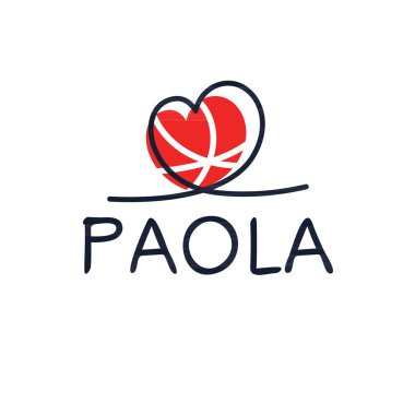 (Paola) Kaligrafi adı, Vektör illüstrasyonu.