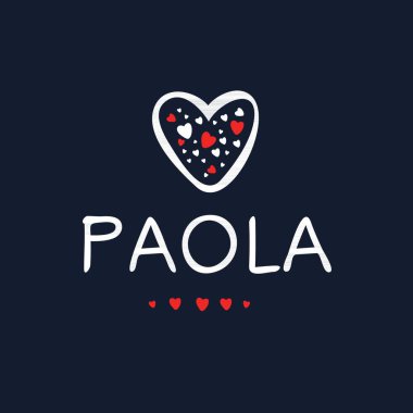 (Paola) Kaligrafi adı, Vektör illüstrasyonu.