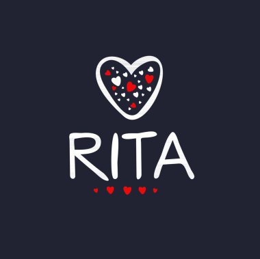 (Rita) Kaligrafi adı, Vektör illüstrasyonu.