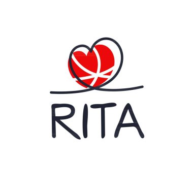 (Rita) Kaligrafi adı, Vektör illüstrasyonu.