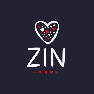 (Zin) Kaligrafi adı, Vektör illüstrasyonu.