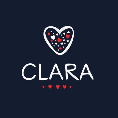 Yaratıcı (Clara) adı, Vektör illüstrasyonu.