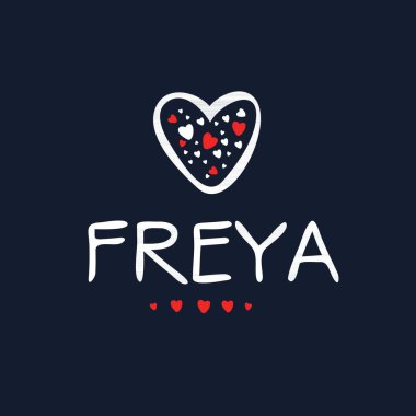 Yaratıcı (Freya) adı, Vektör illüstrasyonu.