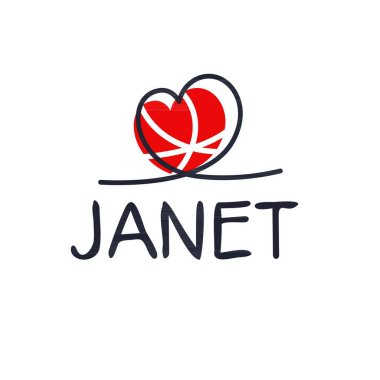 Yaratıcı (Janet) adı, Vektör illüstrasyonu.