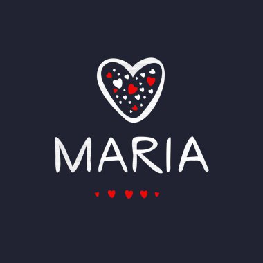 Yaratıcı (Maria) adı, Vektör illüstrasyonu.
