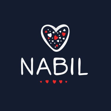 Yaratıcı (Nabil) isim, Vektör illüstrasyonu.