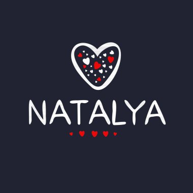 Yaratıcı (Natalya) adı, Vektör illüstrasyonu.