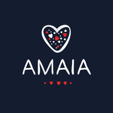 Yaratıcı (Amaia) adı, Vektör illüstrasyonu.