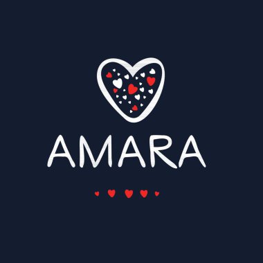 (Amara) Kaligrafi adı, Vektör illüstrasyonu.