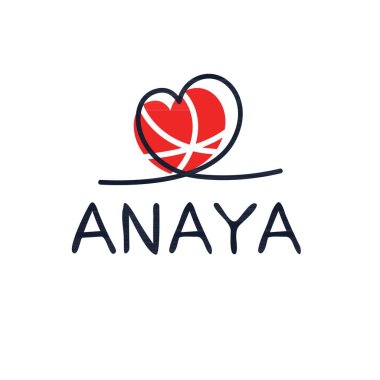 (Anaya) Kaligrafi adı, Vektör illüstrasyonu.