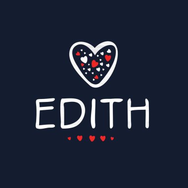 (Edith) Kaligrafi adı, Vektör illüstrasyonu.