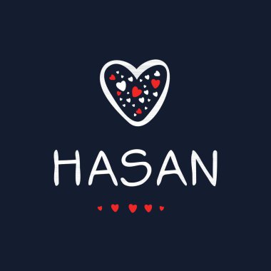 (Hasan) Kaligrafi adı, Vektör illüstrasyonu.