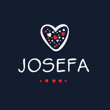 (Josefa) Kaligrafi adı, Vektör illüstrasyonu.